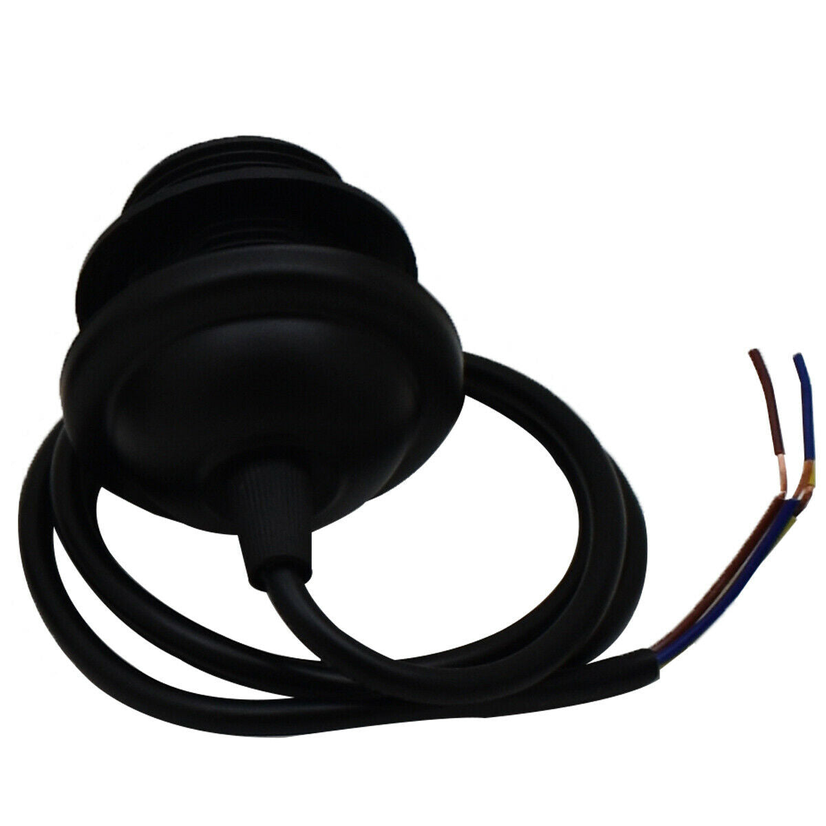 E27 Black Colour Umbrella Holder PVC Round Black Colour 1m Cable Pendant Set~2155 - LEDSone UK Ltd