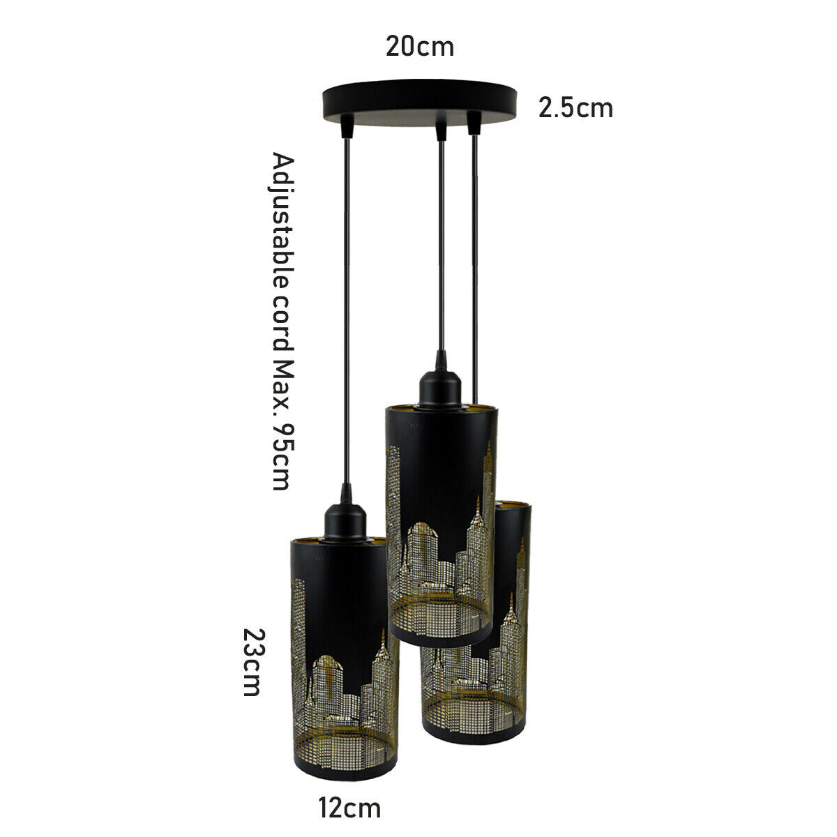 E27 Lampshade Pendant Light Fitting Ceiling Rose~2353 - LEDSone UK Ltd