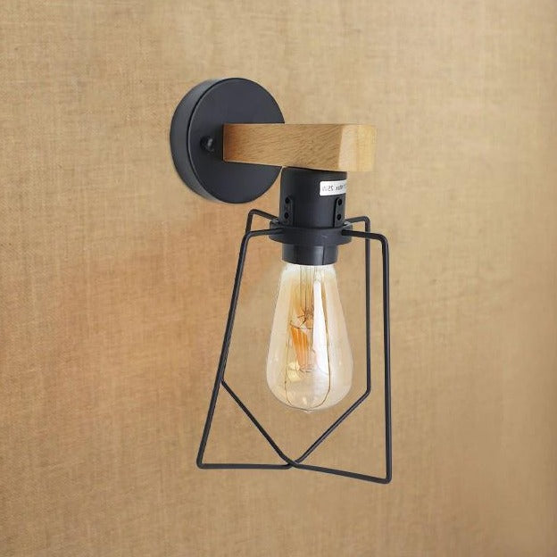 2Pack E27 Modern Industrial Retro Wall Lights with FREE Bulbs Fittings Indoor Sconce Wood Metal Lamp - Shop for LED lights - Transformers - Lampshades - Holders | LEDSone UK