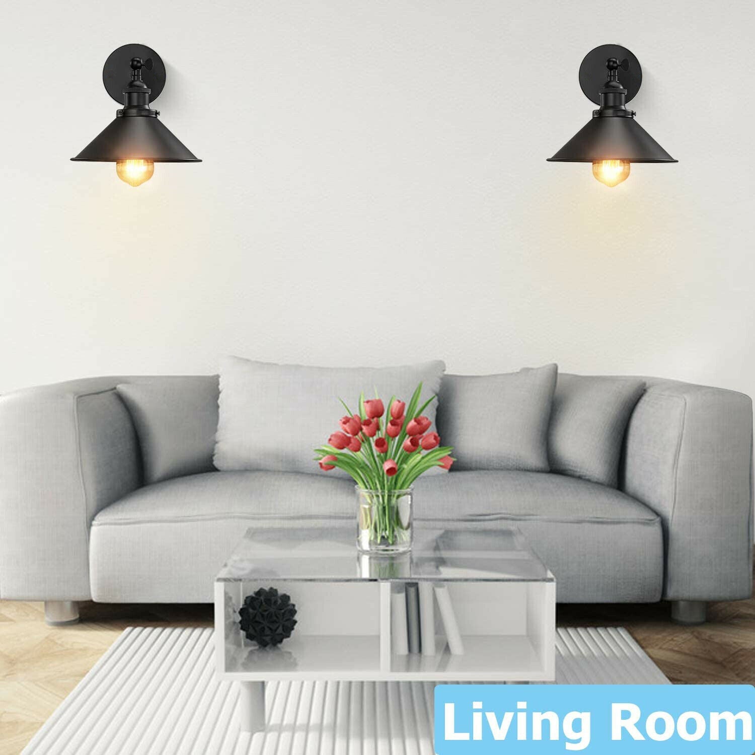2 Pack E27 Vintage Industrial Retro Wall Lights Fittings Indoor Sconce iron Metal Lamps~3563 - LEDSone UK Ltd