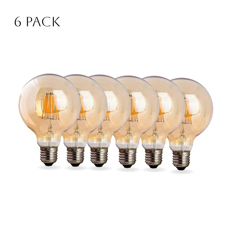G95 Globe E27 Led Lamp Bulb 6 Pack 