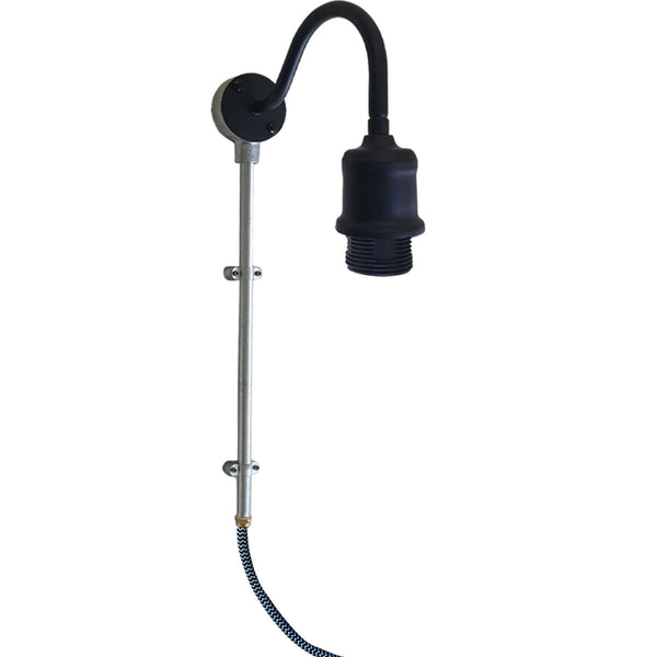 Buisbuis Stekker in wandlamp 2M Stoffen Flexkabel Dimmerschakelaar swag Arm~1604 – Zwart / Nee