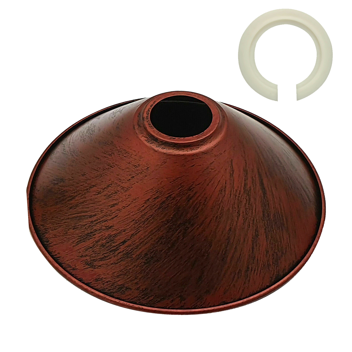 Modern Rustic Red Colour Metal Easy Fit Cone Shape Lampshade~1095 - LEDSone UK Ltd