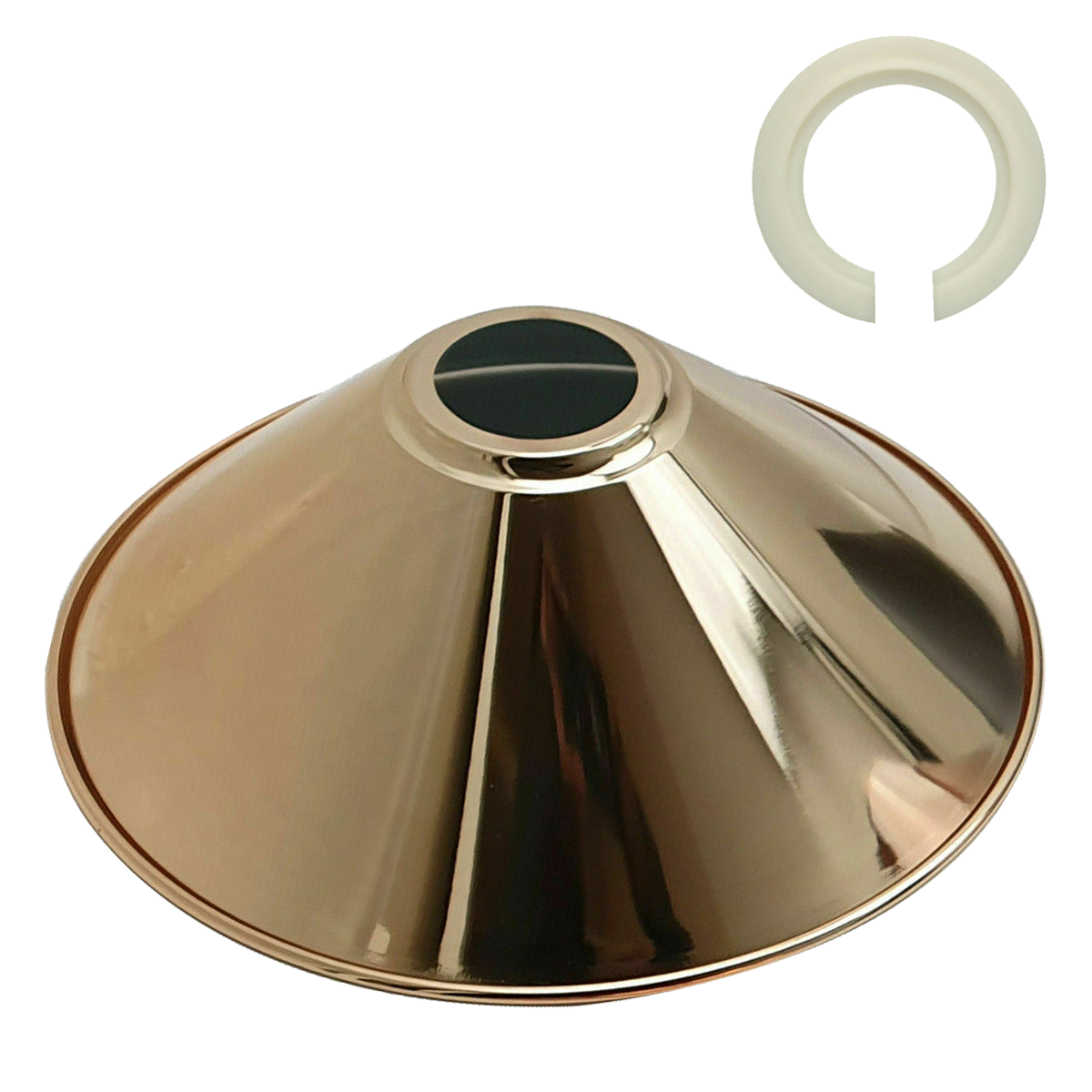 Modern Metal French Gold Easy Fit Cone Shape Lampshade~1100 - LEDSone UK Ltd