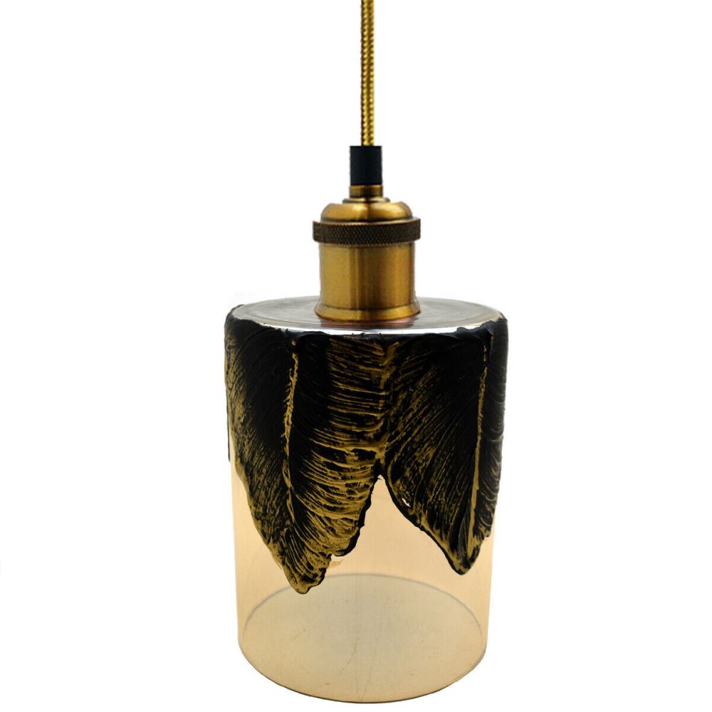 Pattern Mug Shape Industrial Ceiling Lamp Glass PendantLighting~2902 - LEDSone UK Ltd