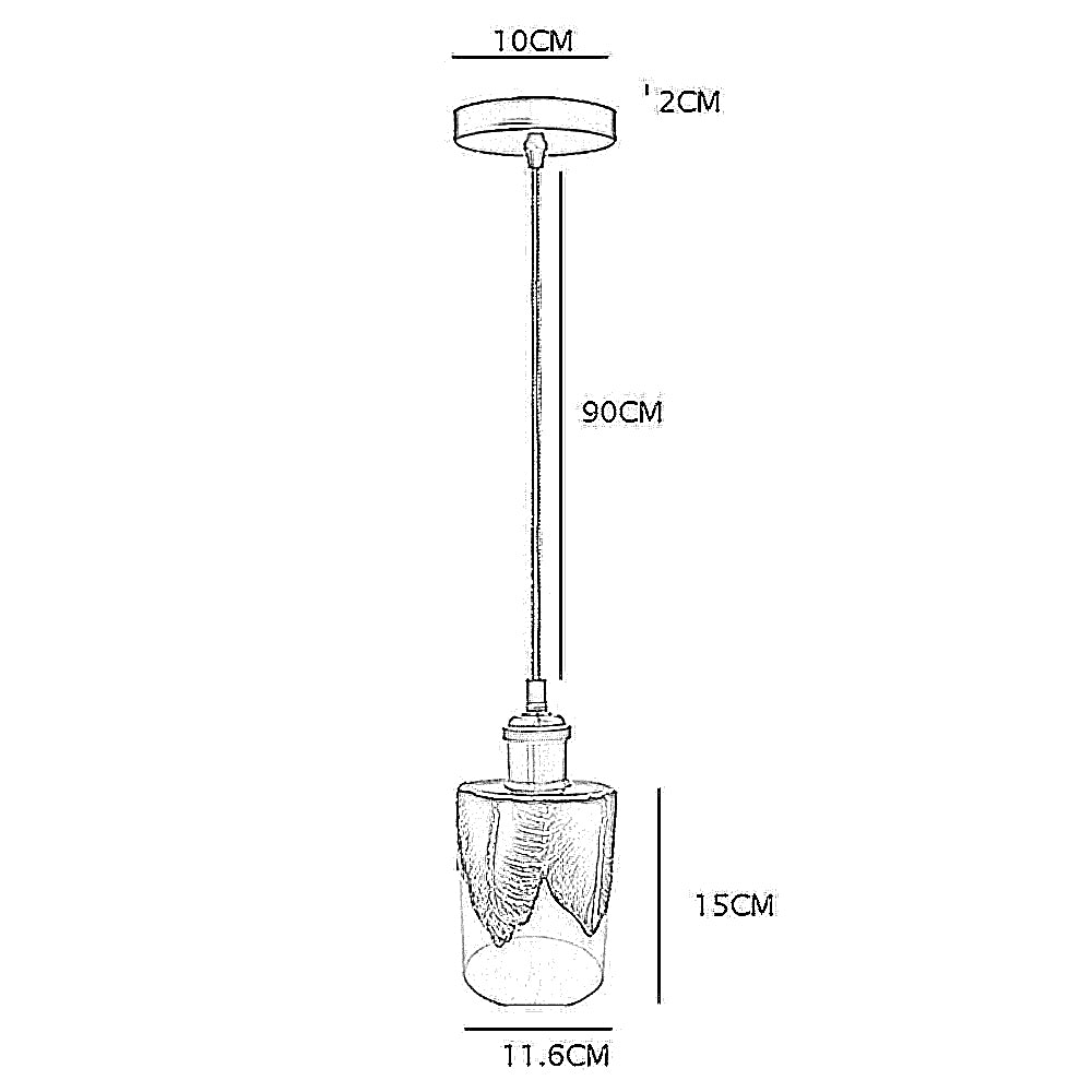 Pattern Mug Shape Industrial Ceiling Lamp Glass PendantLighting~2902 - LEDSone UK Ltd
