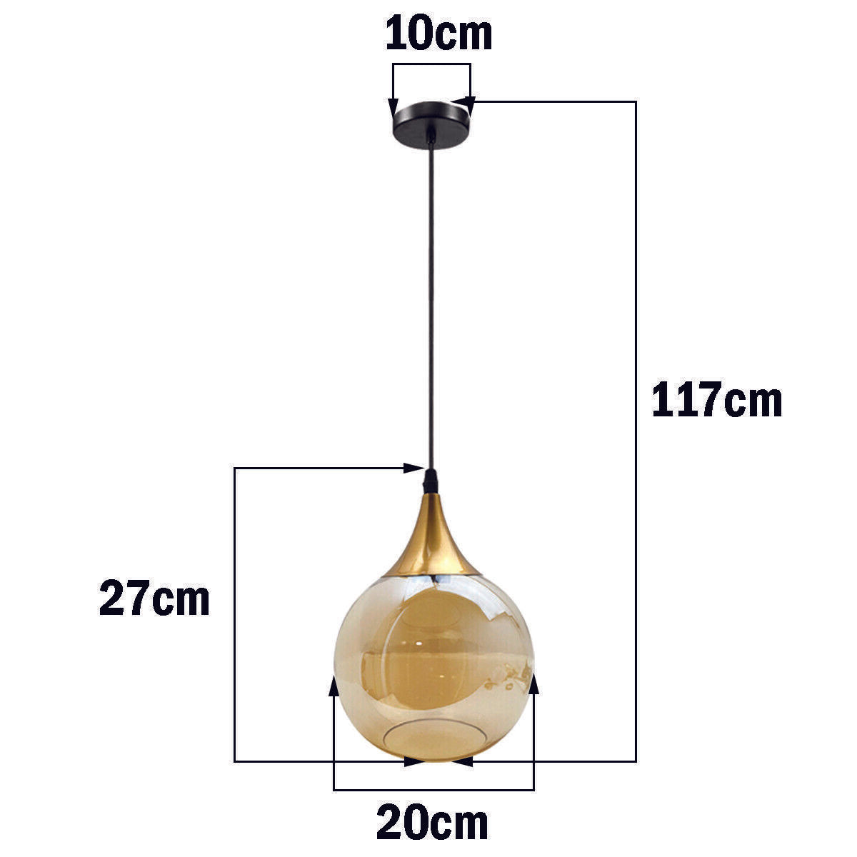 Globe glass lampshade Replacement indoor amber vintage ceiling Pendant light~2593 - LEDSone UK Ltd
