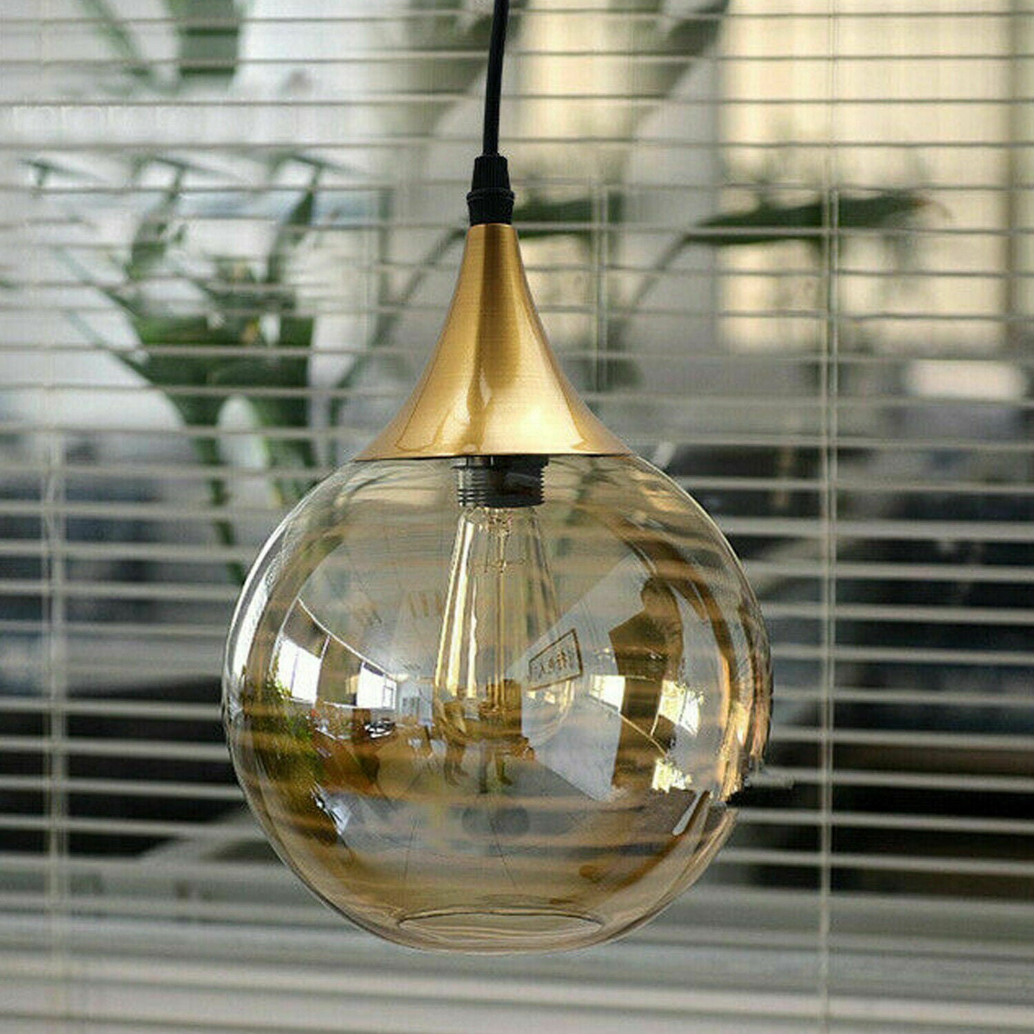 Globe glass lampshade Replacement indoor amber vintage ceiling Pendant light~2593 - LEDSone UK Ltd