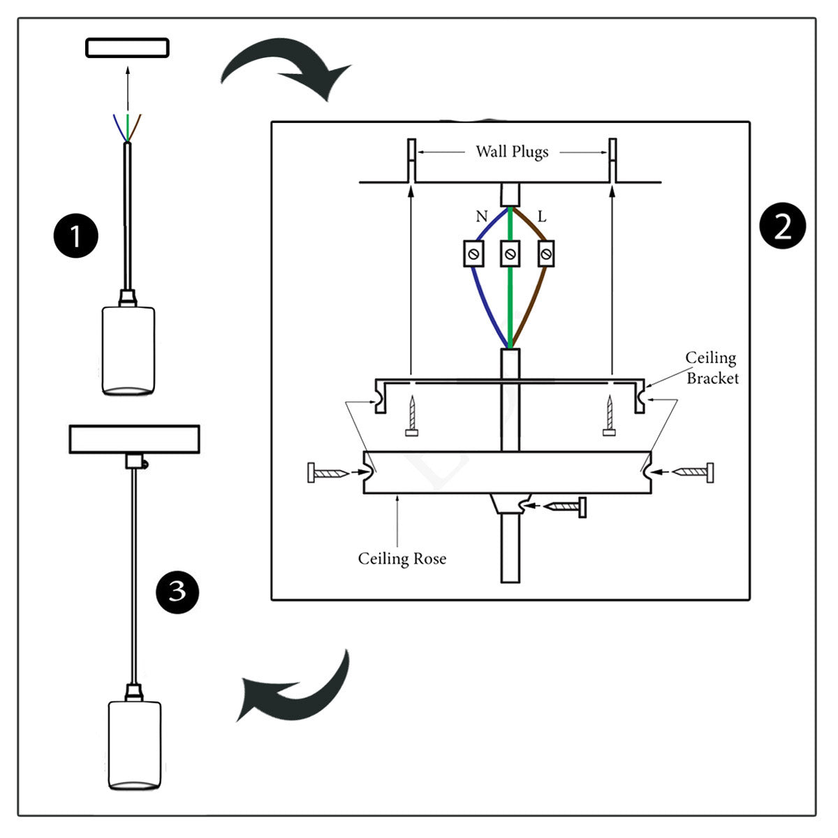 Gold E27 Ceiling Light Fitting Industrial Pendant Lamp Bulb Holder~1673 - LEDSone UK Ltd