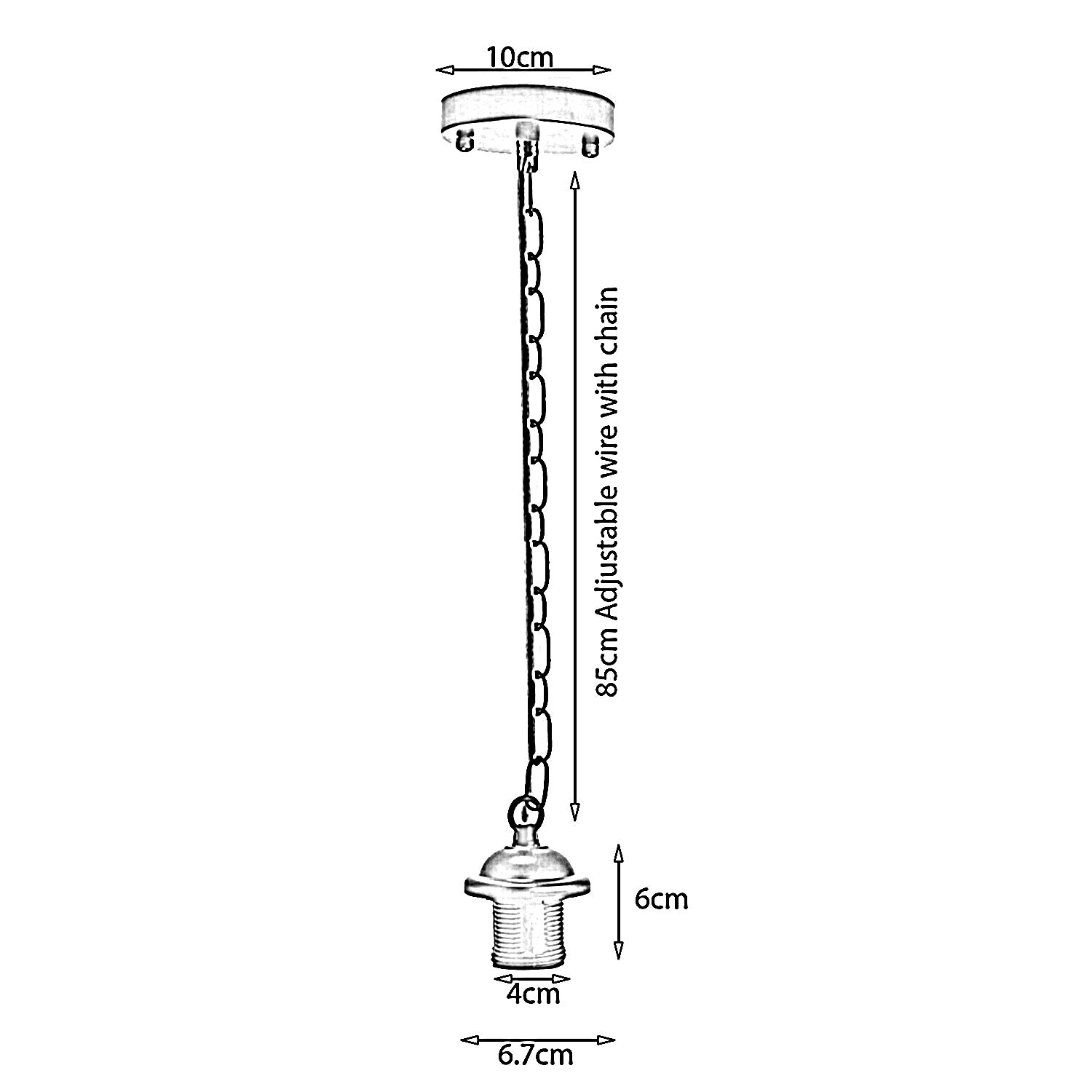 Green Brass Metal Ceiing E27 Lamp Holder Pendant Light With Chain~1777 - LEDSone UK Ltd