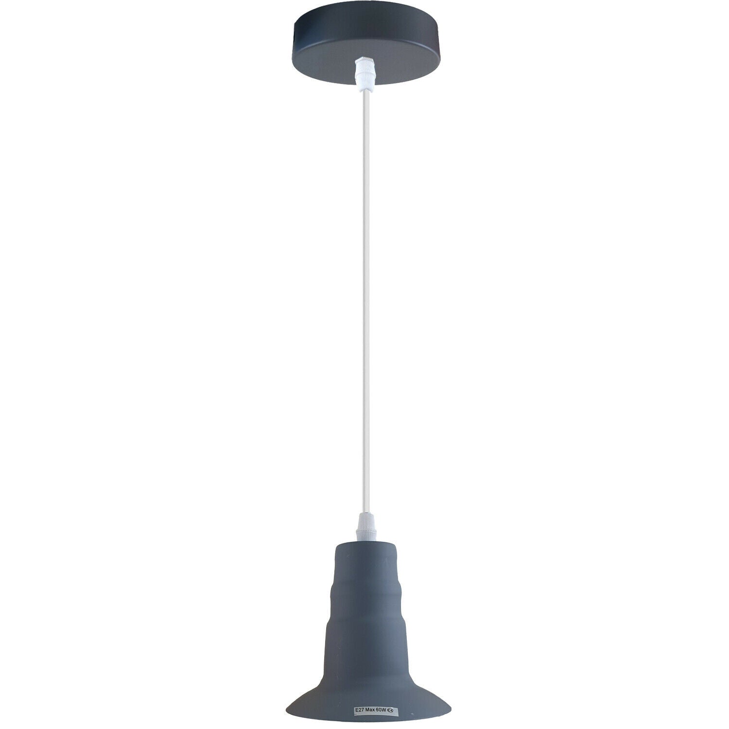 Grey Ceiling Light Fitting Industrial Pendant Lamp Bulb Holder~1680 - LEDSone UK Ltd