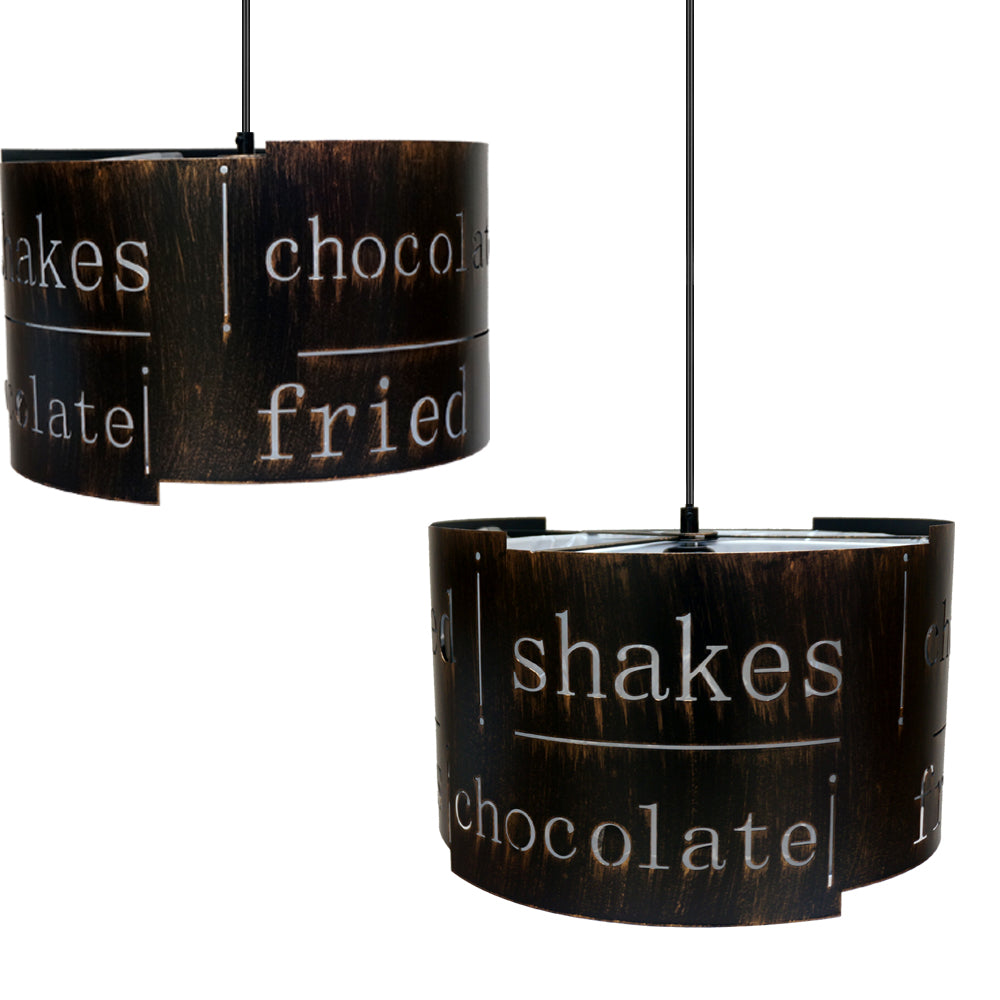 Modern Retro Choclate Drum Loft Pendant Lampshade1