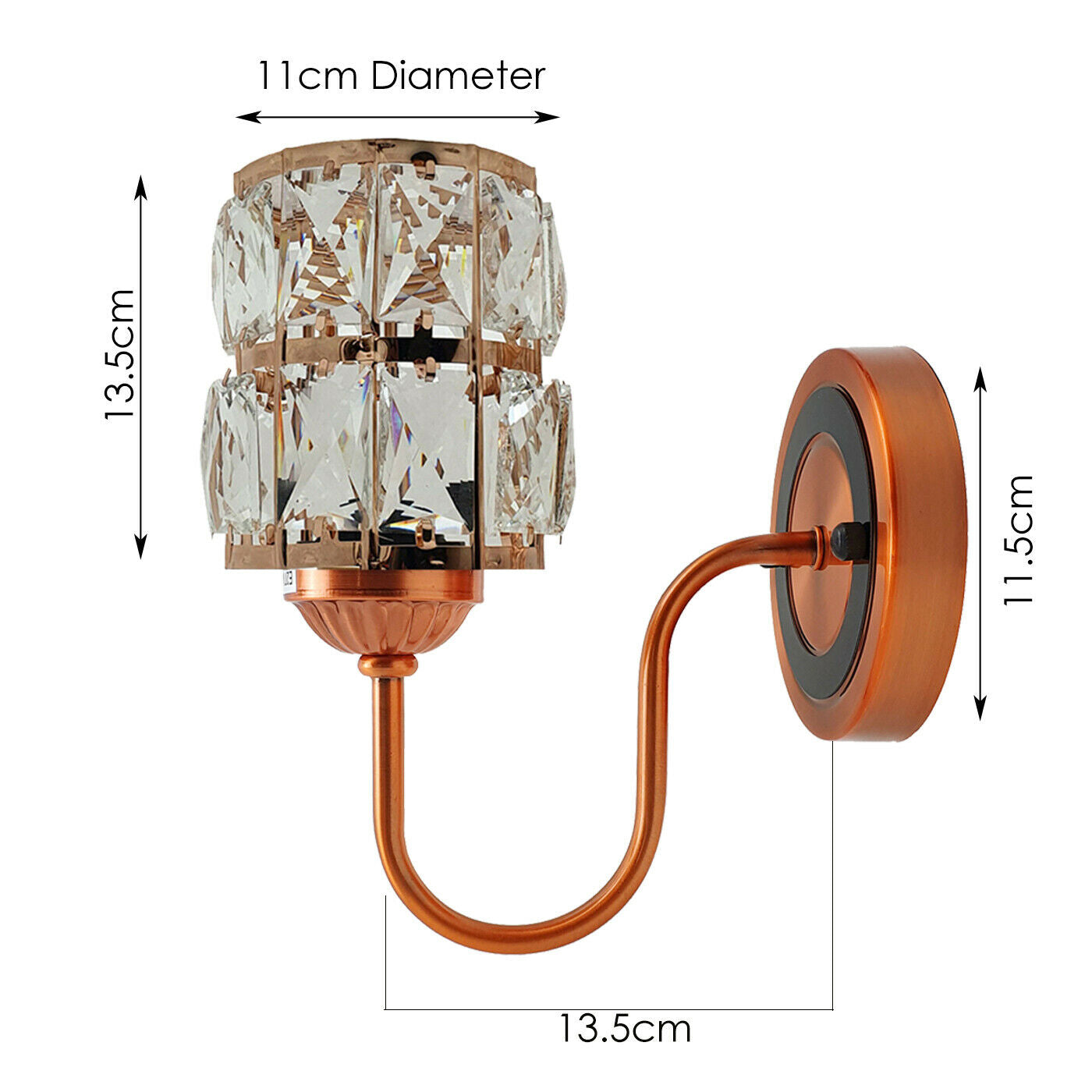 Industrial Orange Wall Light Fitting Home Lighting Indoor Crystal Lights~2538 - LEDSone UK Ltd