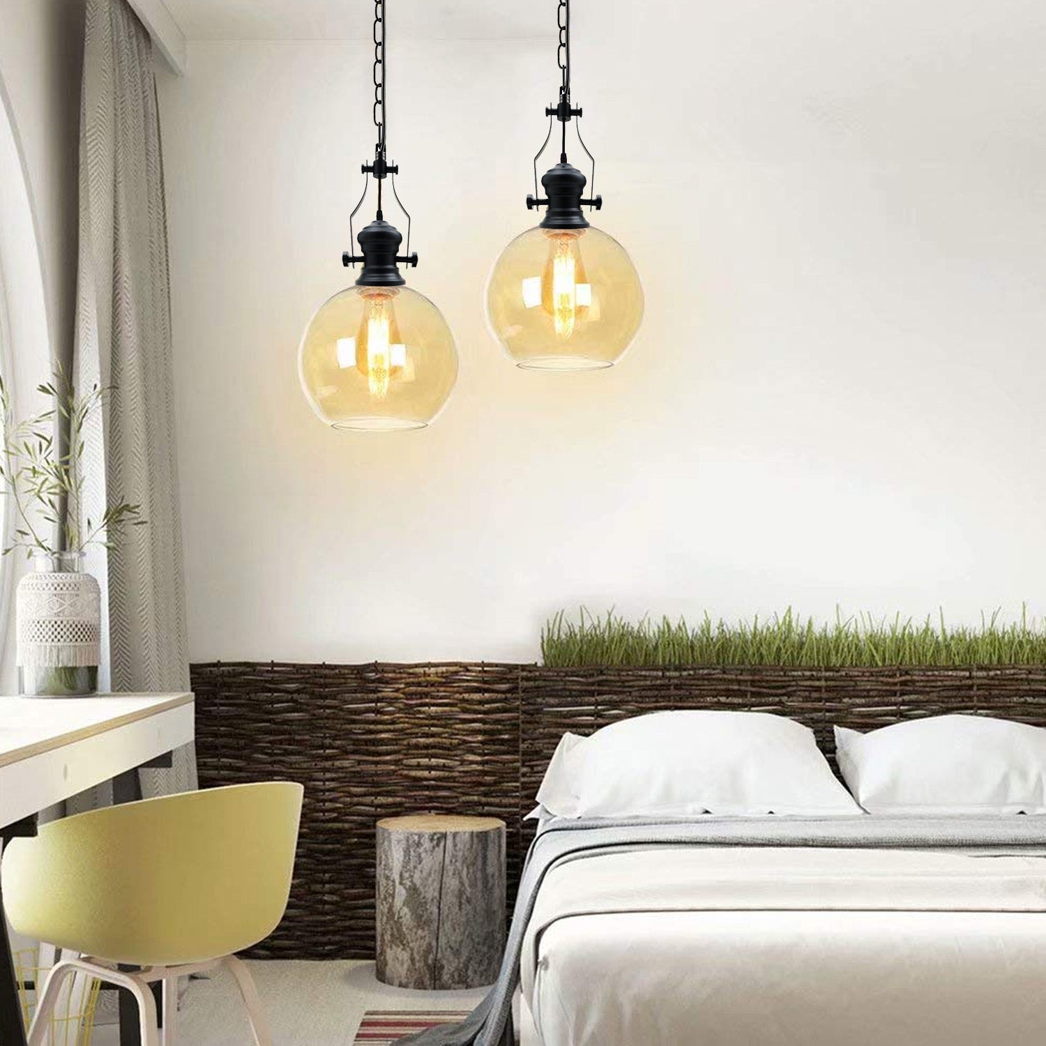 Industrial Retro Pendant Light Suspended Ceiling Lights Style Glass Lamp Shade~2589 - LEDSone UK Ltd