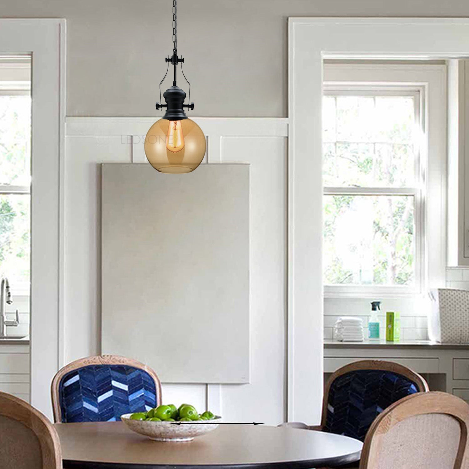 Industrial Retro Pendant Light Suspended Ceiling Lights Style Glass Lamp Shade~2589 - LEDSone UK Ltd