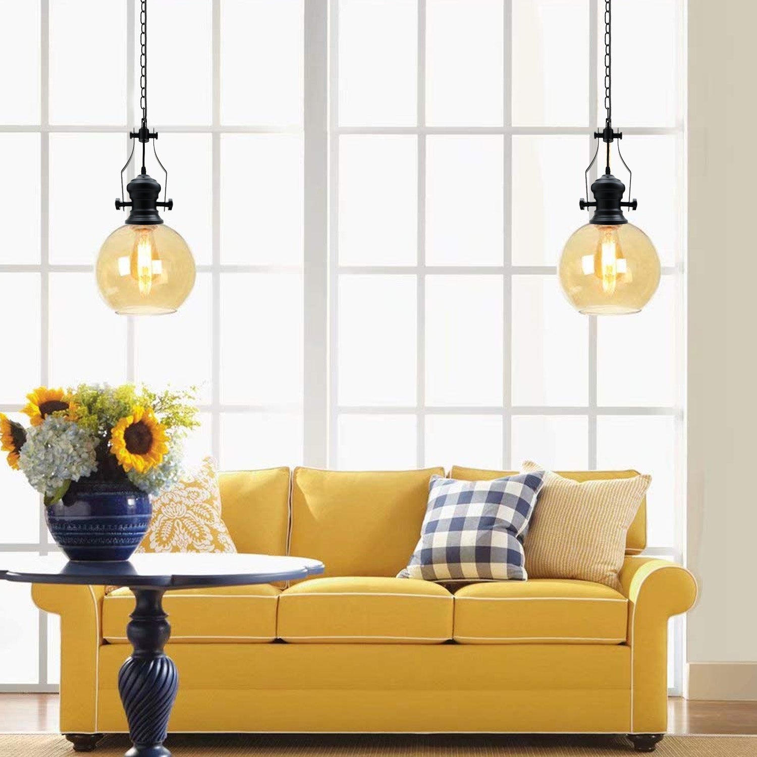 Industrial Retro Pendant Light Suspended Ceiling Lights Style Glass Lamp Shade~2589 - LEDSone UK Ltd