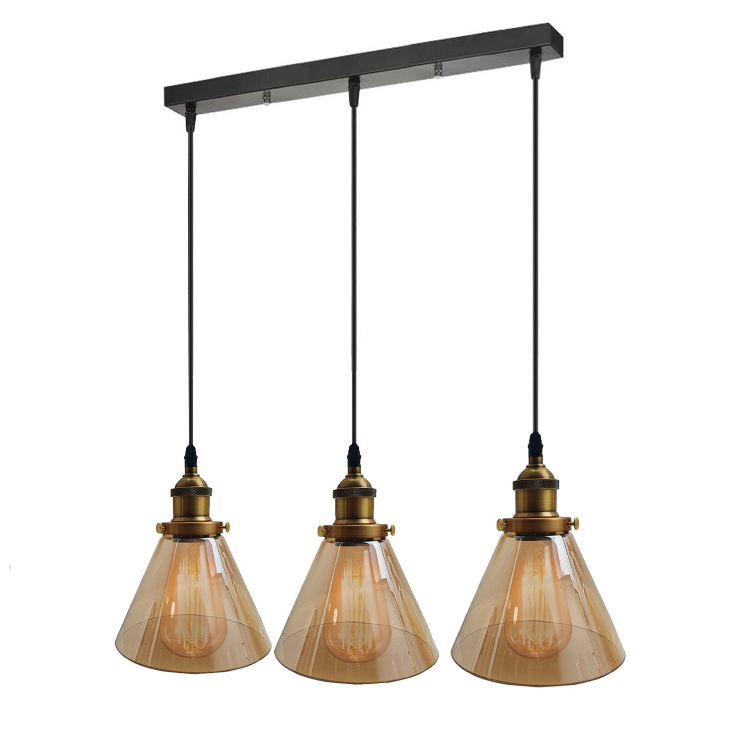 Industrial Retro Pendant Light Suspended Cluster Lights Style Glass Lamp Shade~2605 - LEDSone UK Ltd