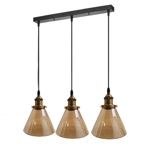 Industrial Retro Pendant Light Suspended Cluster Lights Style Glass Lamp Shade~2605 - LEDSone UK Ltd