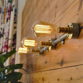 Plafondlamp in industriële stijl met drie B22-staafleidingen, licht ~ 1557