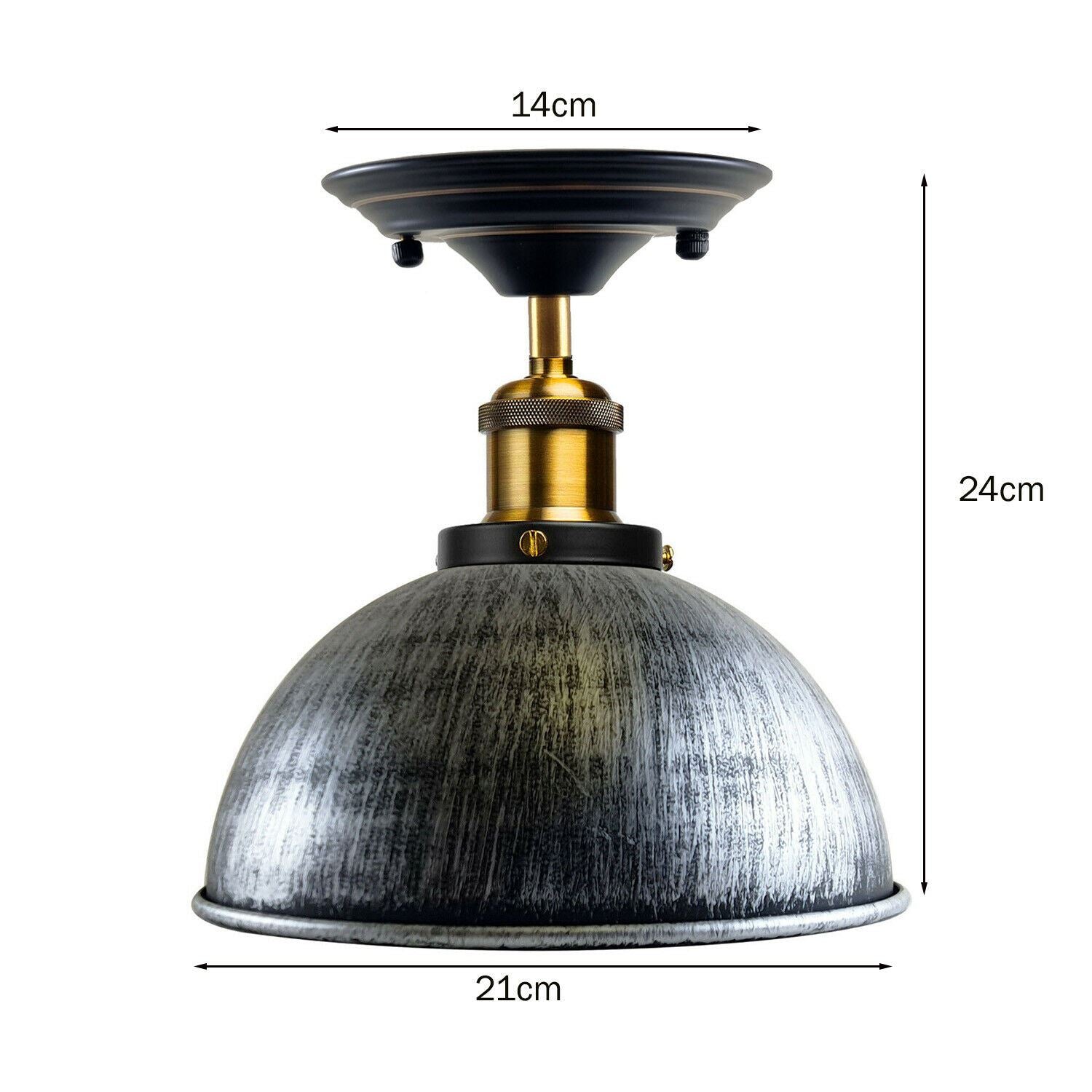 Vintage Pendant Ceiling Lights Industrial Flush Mount Dome Lamp Shade