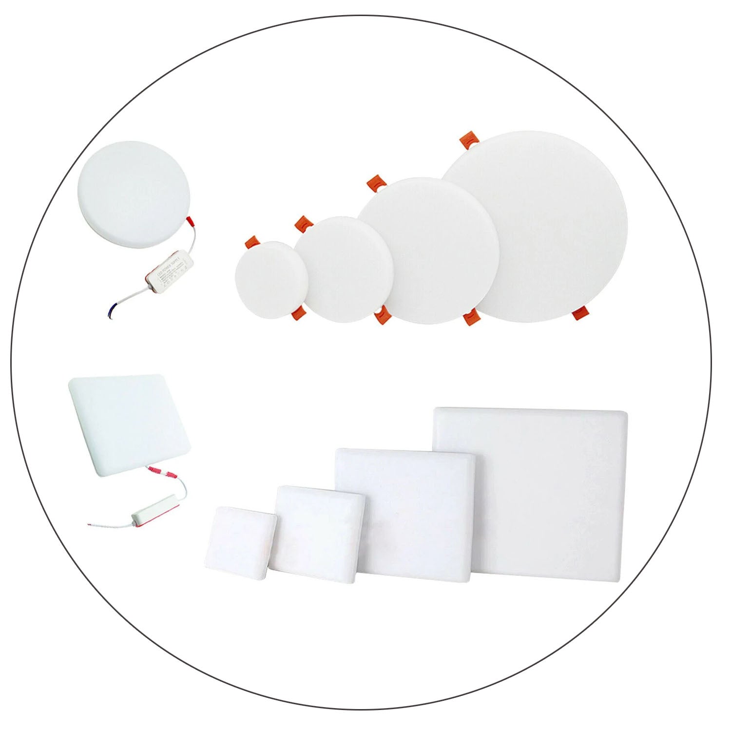 Modern LED Round Recessed Ultra slim Ceiling Flat Panel down Light Cool White Indoor Light~1295 - LEDSone UK Ltd