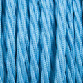 1m/5m/10m 2-aderige gedraaide elektrische kabel lichtblauwe kleur stof~3021