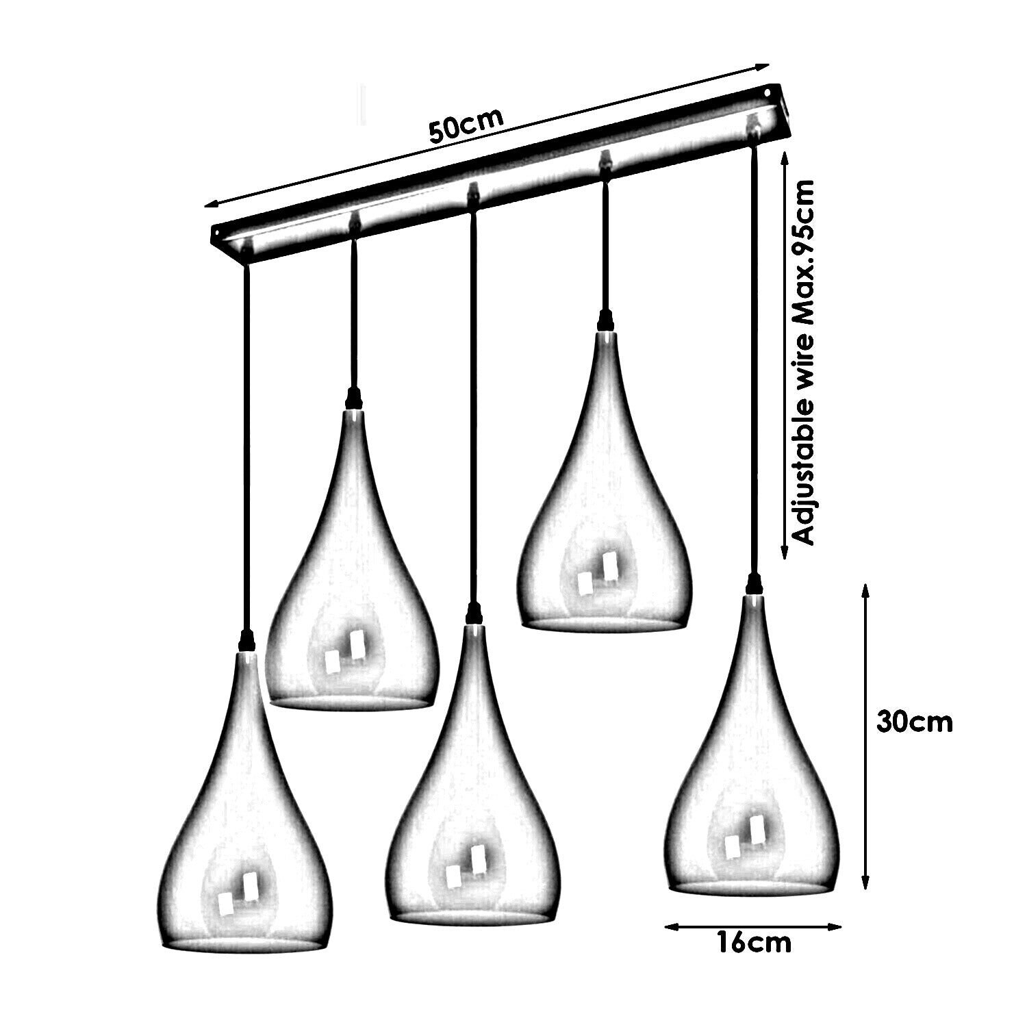 Blue And White Light Pendant Hanging Light Industrial 5 Outlet Pendant~1629 - LEDSone UK Ltd