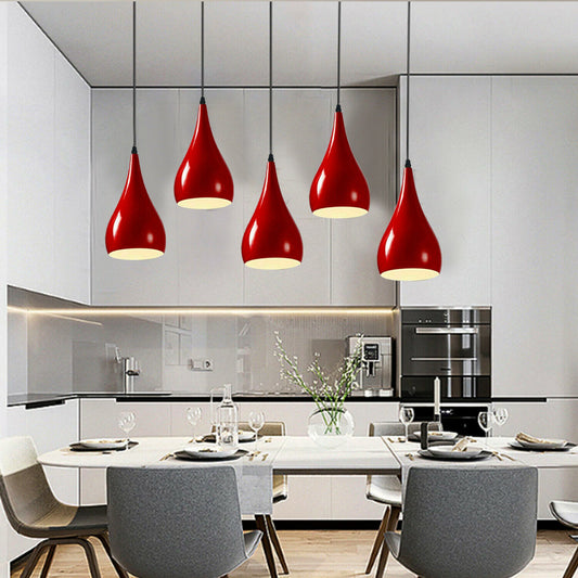 Red 5 Outlet Ceiling Light Fixtures Black Hanging Pendant Lighting~1623 - LEDSone UK Ltd