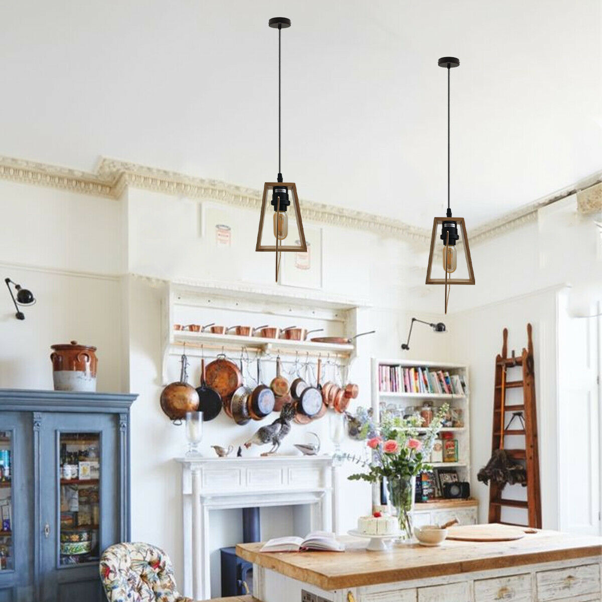 Modern Ceiling Pendant Light Fitting Wood Light Pendant Light Kit~2477 - LEDSone UK Ltd