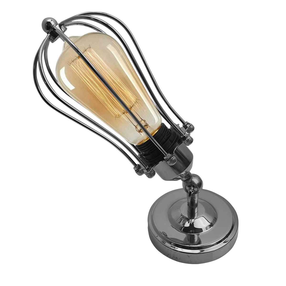 Modern Industrial Chrome Flex Arm Retro Light Cage Ceiling Fixtures E27~1594 - LEDSone UK Ltd