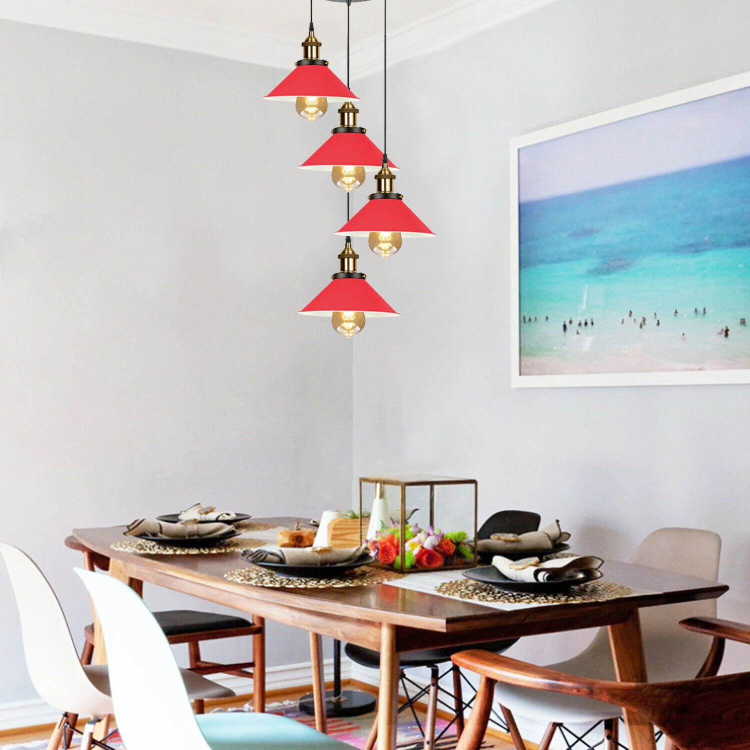 Modern Industrial Lampshade Chandelier Ceiling Pendant Light Pub Restaurant Lamp~1567 - LEDSone UK Ltd