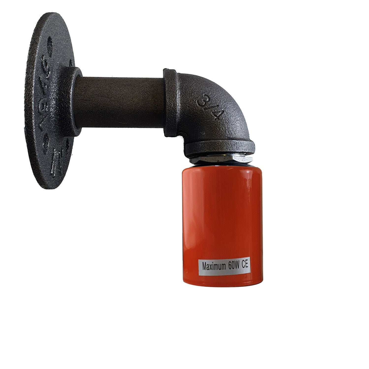 Orange Water Pipe Wall Lamp Industrial style single wall light fitting~1527 - LEDSone UK Ltd