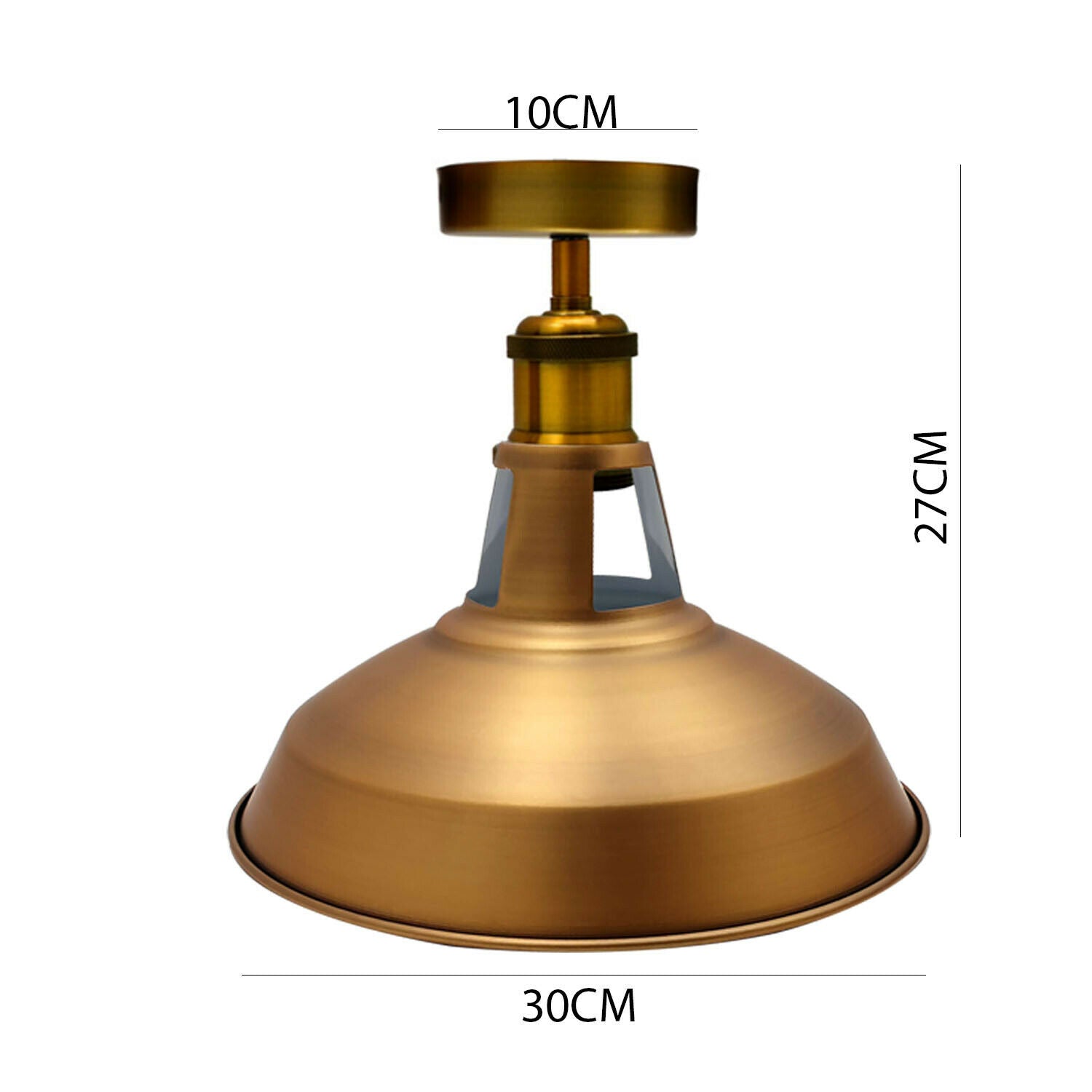 Modern Semi Flush Fittings Brushed Metal Lounge Ceiling light - Yellow Brass~2198 - LEDSone UK Ltd