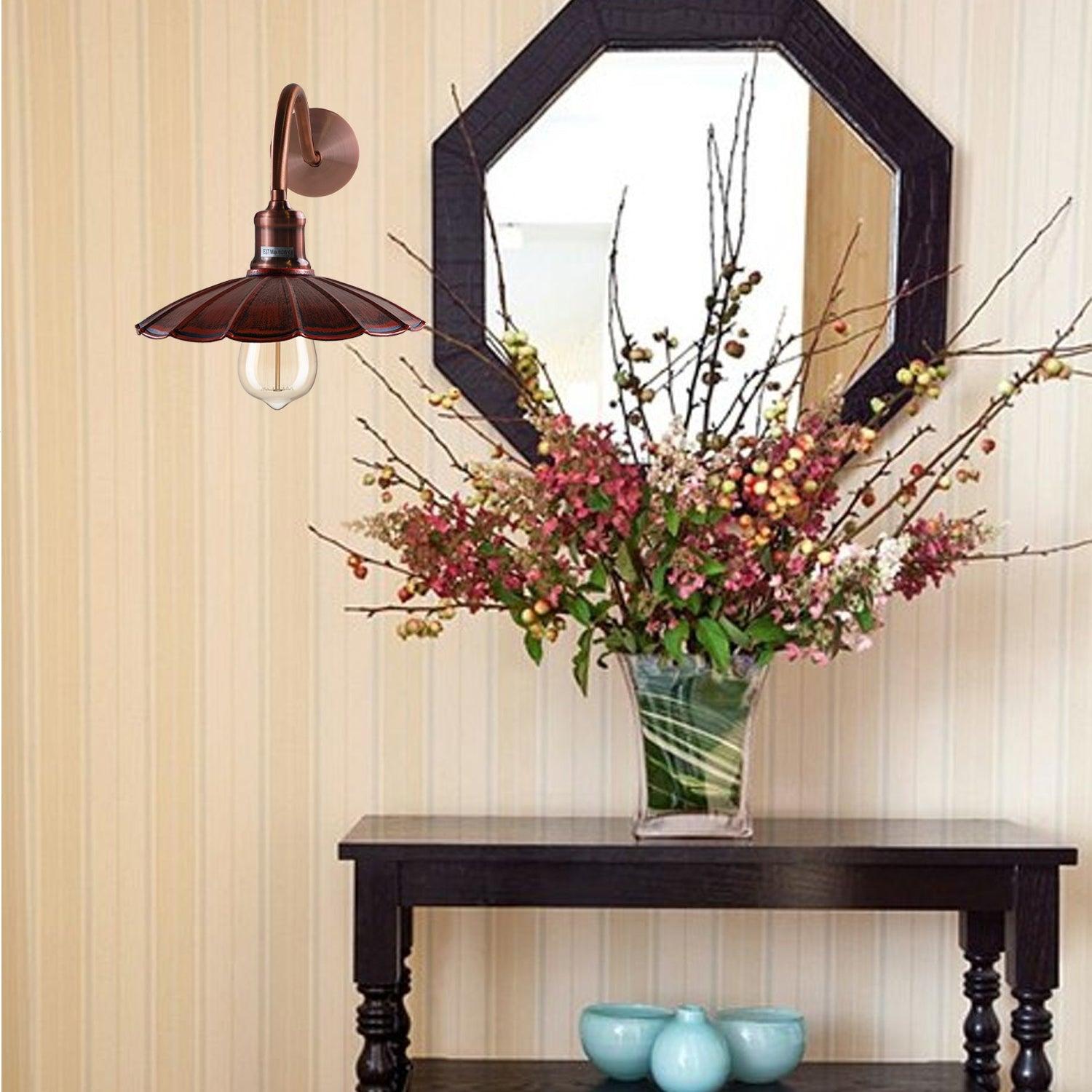 Copper Wall Sconce Industrial Lamp Same Inner Shade~1498 - LEDSone UK Ltd