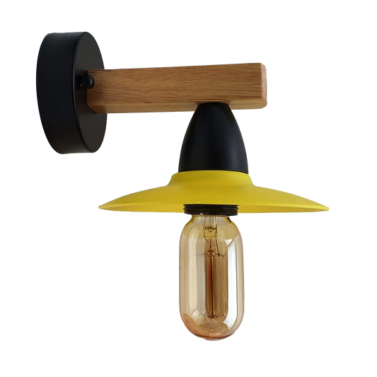 LEDSon industrial vintage Wood Wall Light fixtures E27 Uk Holder ~2511 - LEDSone UK Ltd