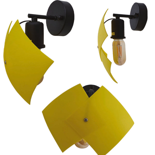 Eenvoudige zwarte wandlamp Zwart ~2562 – 3 pakketten