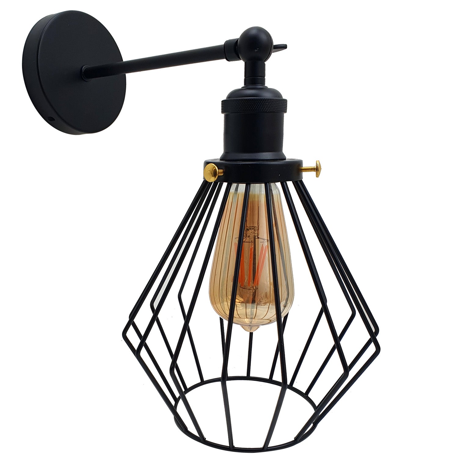 Modern wall lamp retro industrial iron bird cage wall light Adjustable sconce