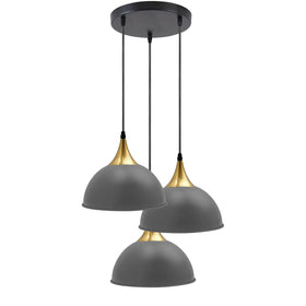 Grijze 3-weg vintage industriële metalen lampenkap moderne hangende retro plafondlamp~3519