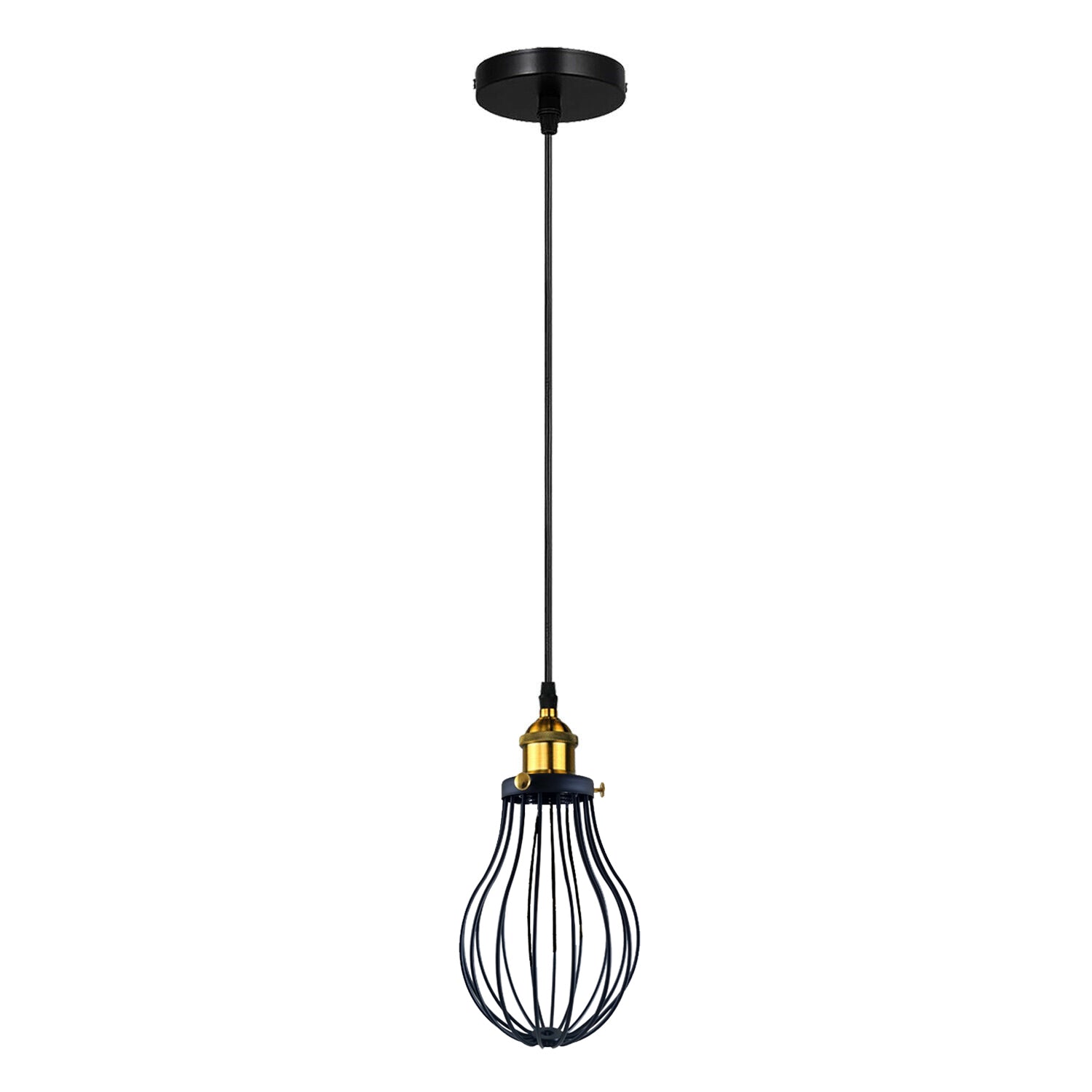 Industrial Black hanging Pendant Ceiling Light Cover Decorative Cage light fixture~3446 - LEDSone UK Ltd