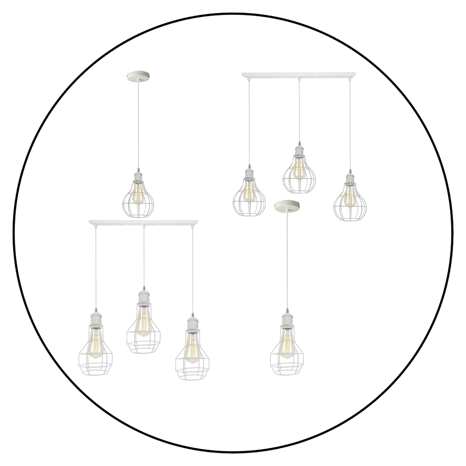 Modern Loft Vintage Industrial Retro Wire Cage Shade Pendant Light