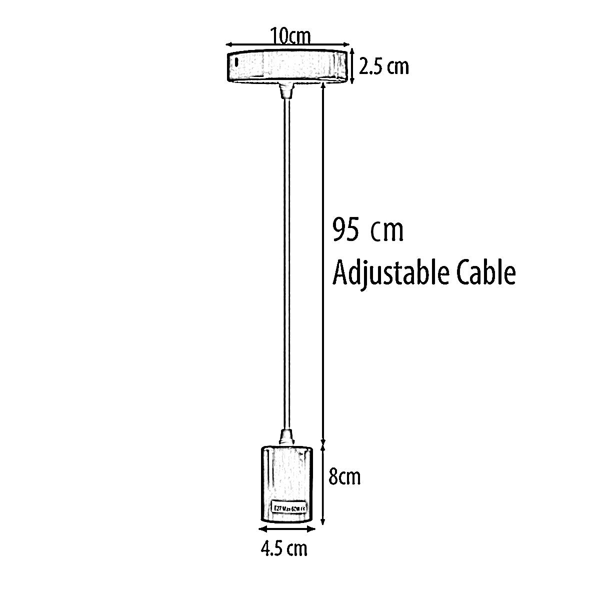 Orange E27 Ceiling Light Fitting Industrial Pendant Lamp Bulb Holder~1676 - LEDSone UK Ltd