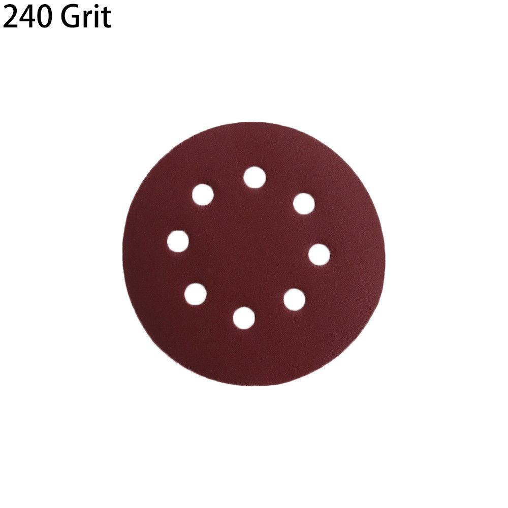 P-240 5 inch 8 Hole Sanding Discs Grind Paper Sanding Disc~2345 - LEDSone UK Ltd