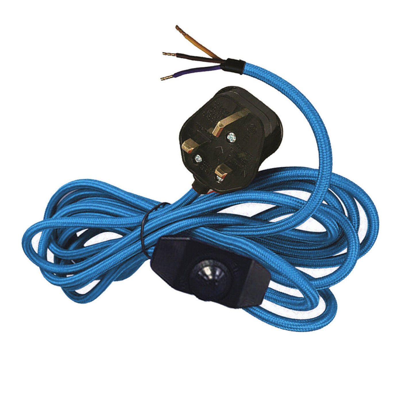 Dimmer Switch 2m Fabric Flex Cable Plug In Pendant With Short Holder~1611 - LEDSone UK Ltd