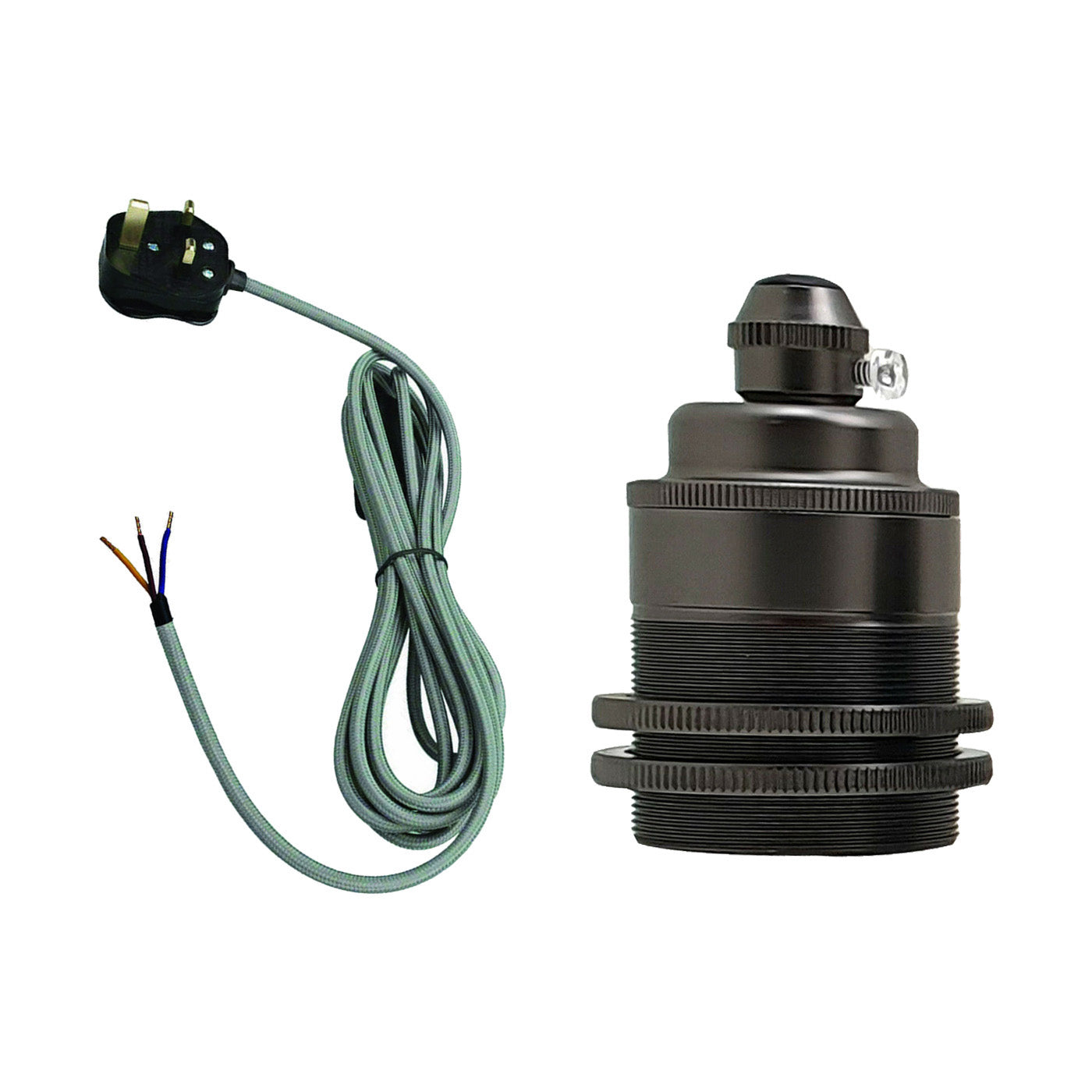 2m/4m/4.5m Fabric Flex Cable Plug In Pendant Lamp Light Set with dimmer / E27 Holder~2177 - LEDSone UK Ltd