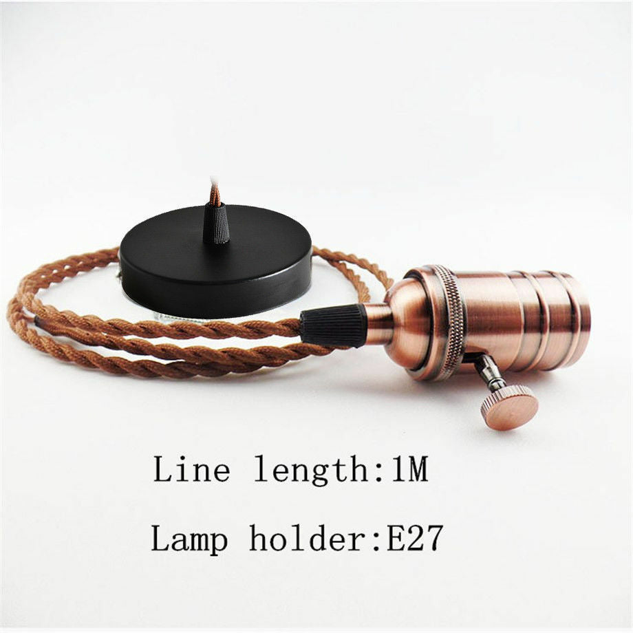 Pendant Light Copper Ceiling Canopy Hanging Switch Electric Bulb Holder Ceiling Lighting Lamp~2384 - LEDSone UK Ltd