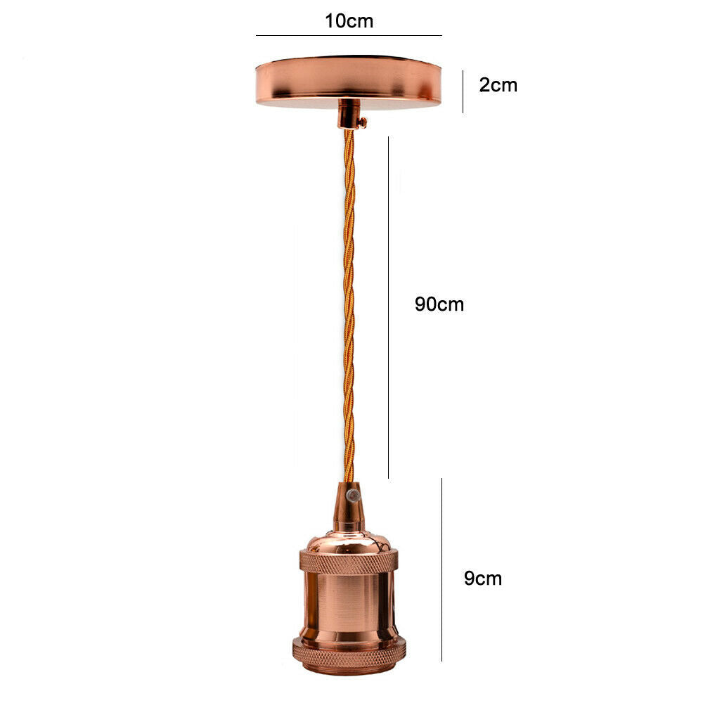Pendant Light Fitting Ceiling Rose E27 Suspension Rose Gold~2383 - LEDSone UK Ltd