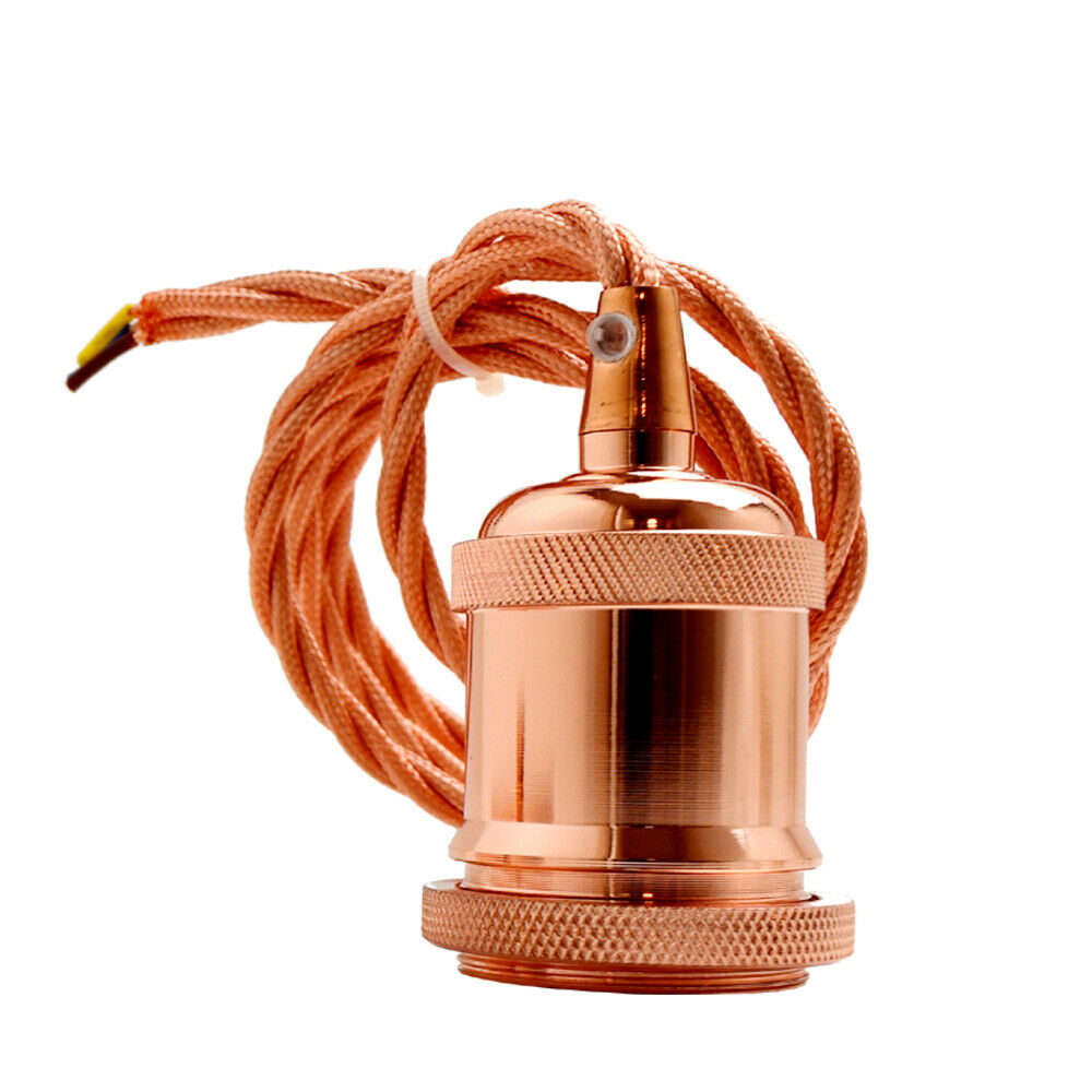 Pendant Light Fitting Ceiling Rose E27 Suspension Rose Gold~2383 - LEDSone UK Ltd