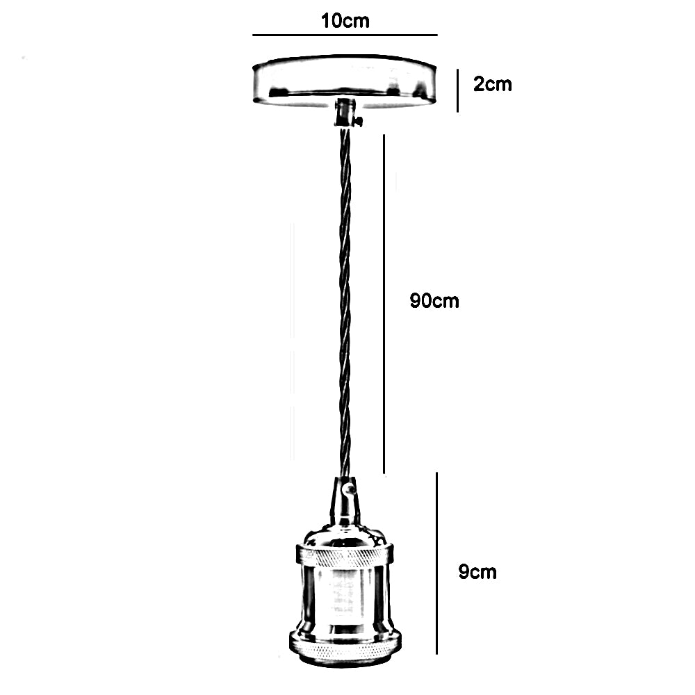 Pendant Light Fitting Ceiling Rose E27 Suspension Black~2380 - LEDSone UK Ltd
