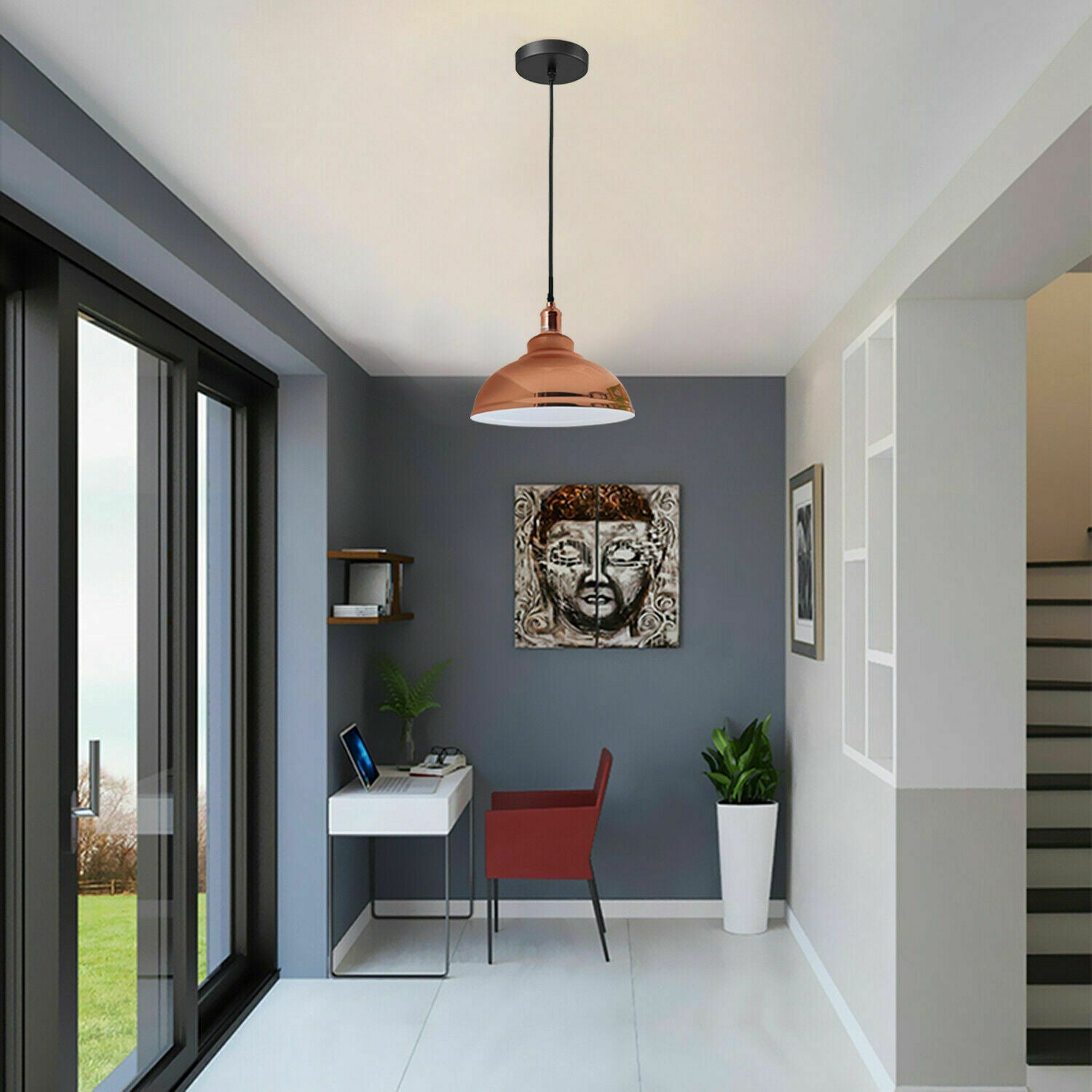 Pendant lamp rose gold metal