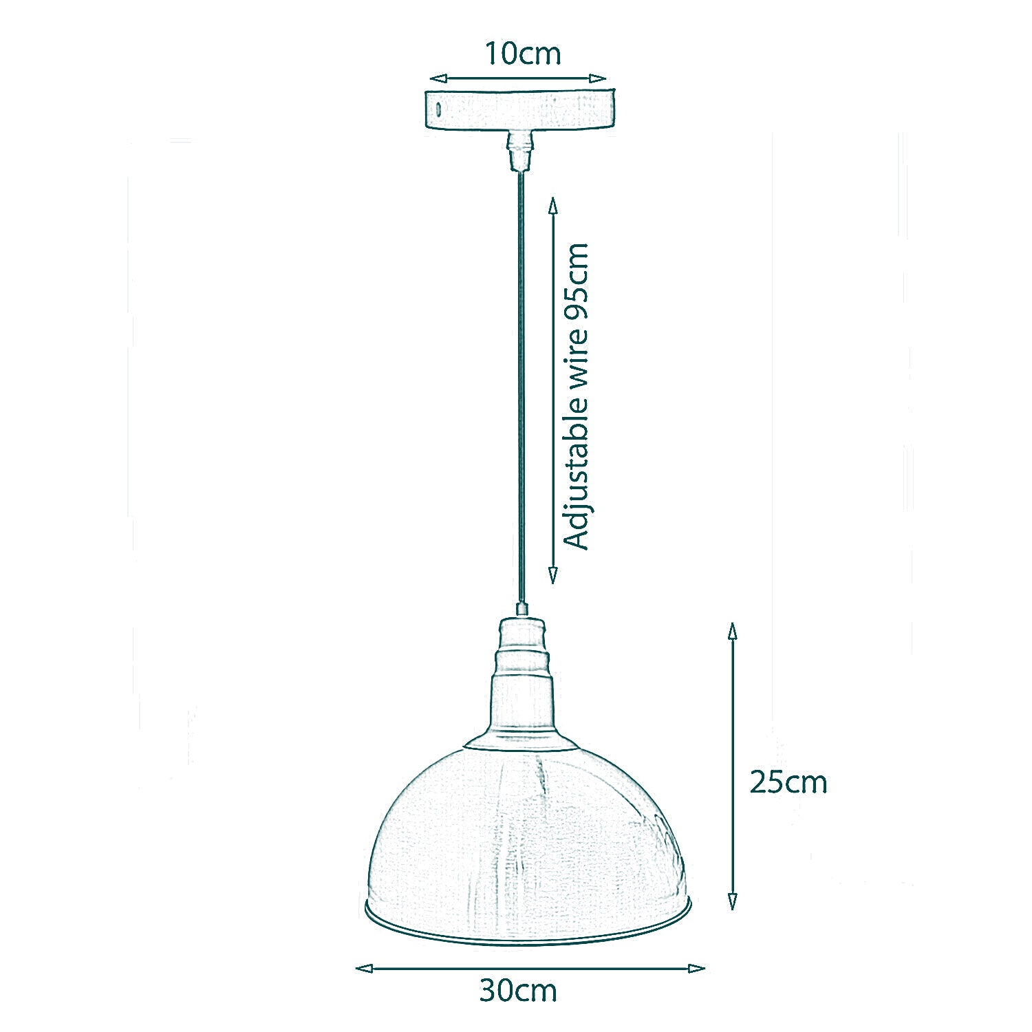 Black Industrial Vintage Style Ceiling Pendant Light Fittings Metal Lampshades~1976 - LEDSone UK Ltd